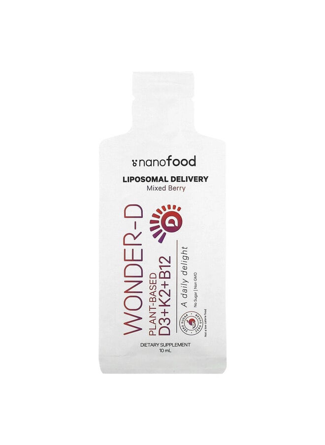Codeage Nanofood, Liposomal D3+K2+B12, Mixed Berry, 30 Pouches, 0.3 fl oz (10 ml) Each  - Image 3