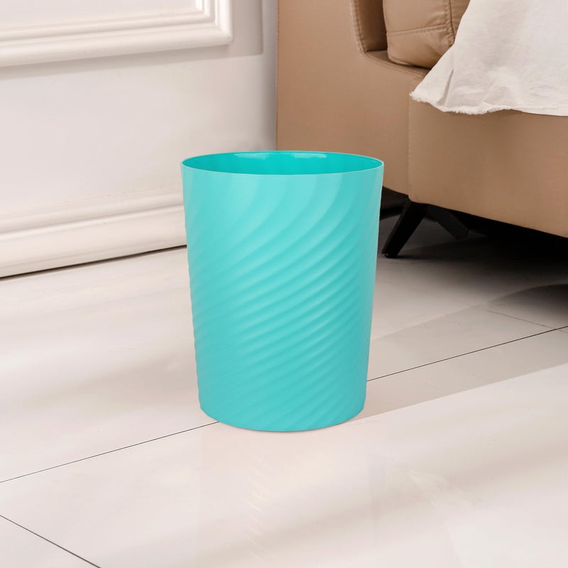 UUJOLY Plastic Small Trash Can Wastebasket, Garbage Container Basket for Bathrooms, Laundry Room, Kitchens, Offices, Kids Rooms, Dorms, (Light Blue, 1.8 Gallon) - Image 2