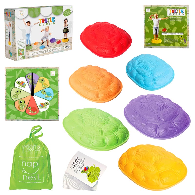 Hapinest Turtle Balance Stepping Stones for Kids Obstacle Course Coordination Game for Kids Family Indoor Outdoor Sensory Play Equipment Toys Toddler Stepping Stones Ages 3 4 5 6 7 8 Years and Up - Image 2