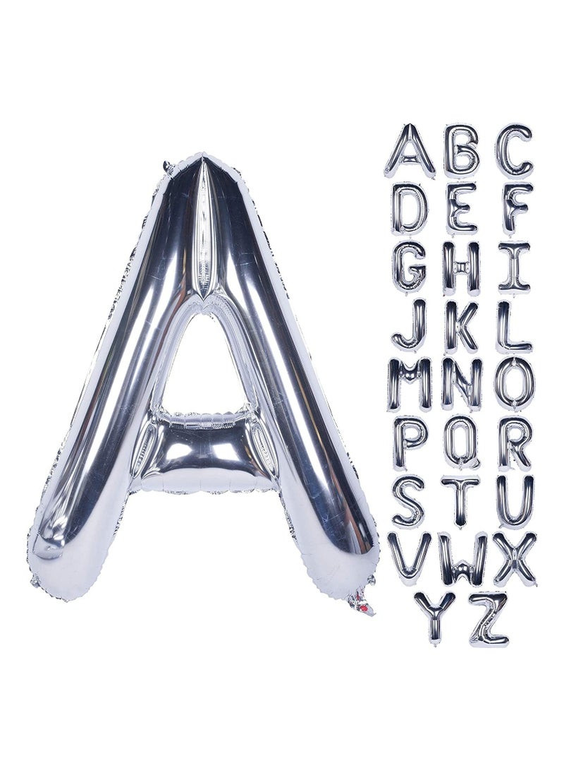 Goldedge 32 Inch Giant Silver Letter A Foil Helium Balloons Big Single Mylar Balloon Birthday Party Decoration Supply Baby Shower (Silver A) - Image 1