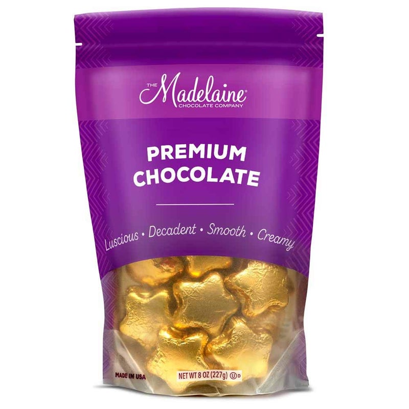Madelaine Chocolate Gold Stars - Christmas Candy Party Favors - 24 Milk Chocolate Candy Individually Wrapped In Gold Foil for Party Decorations 8 Oz Bag - Image 3