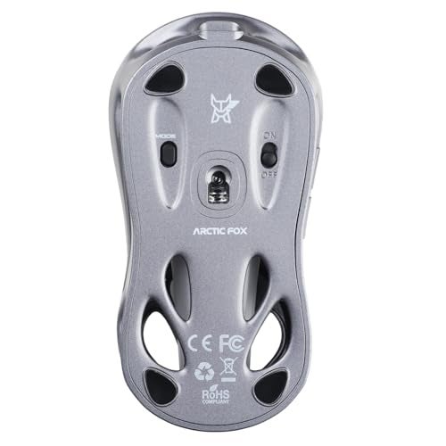 ARCTIC FOX فأر ألعاب لاسلكي Arctic Fox Alien-X، ثلاثي الوضع (2.4G/بلوتوث/سلكي)، 4800 DPI، 1000Hz، تصميم مريح مجوف مع إضاءة RGB قابلة لإعادة الشحن عبر Type-C للماك/اللابتوب/الآيباد/المكتب (رمادي بارد) - Image 2