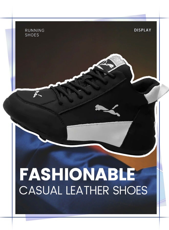 Breathable and lightweight genuine leather trendy shoes: Korean-style fashionable versatile sports casual sneakers for men and women, perfect for all occasions  - Image 2