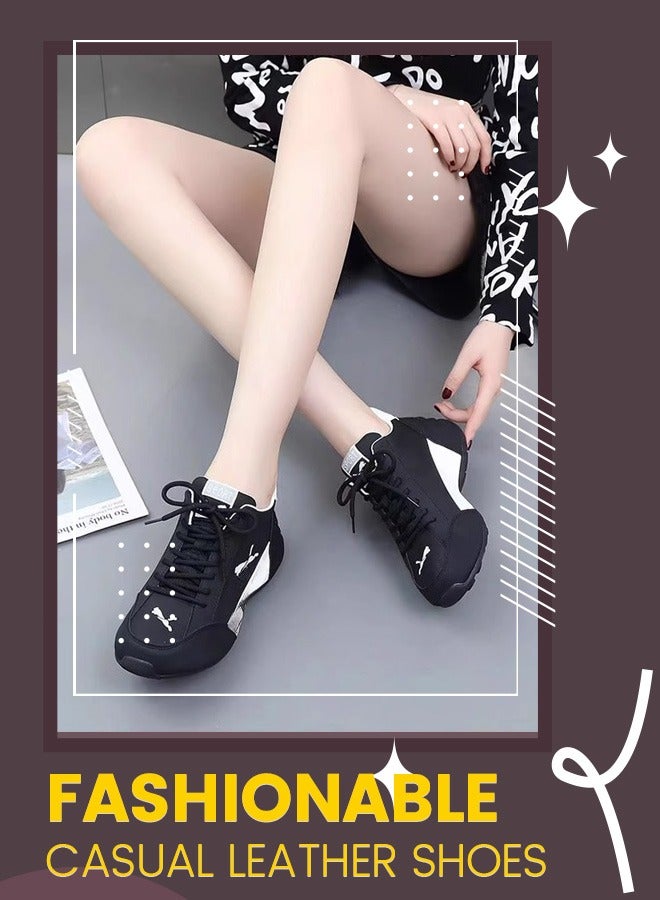 Breathable and lightweight genuine leather trendy shoes: Korean-style fashionable versatile sports casual sneakers for men and women, perfect for all occasions  - Image 4