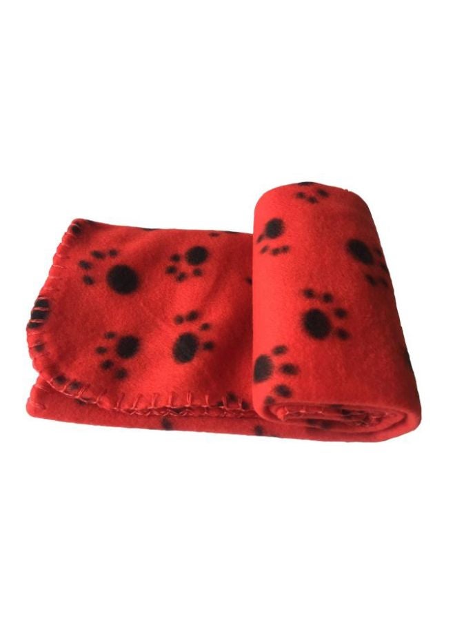 Printed Soft Bed Cover For Dog And Cat Red/Black 70x0.5x100cm - Image 1