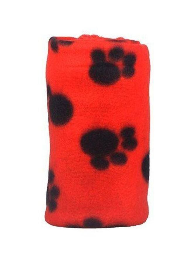 Printed Soft Bed Cover For Dog And Cat Red/Black 70x0.5x100cm - Image 2