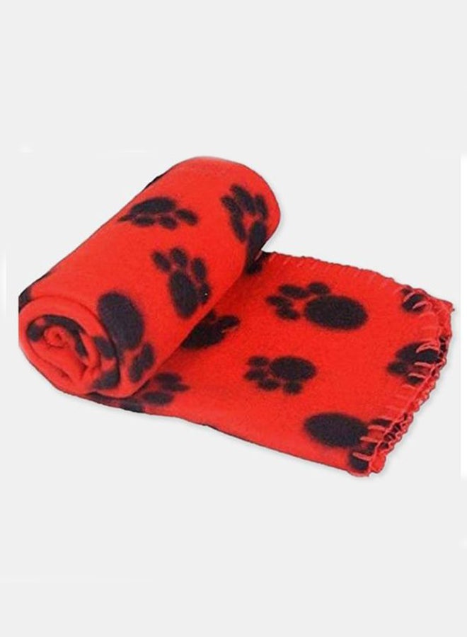 Printed Soft Bed Cover For Dog And Cat Red/Black 70x0.5x100cm - Image 4