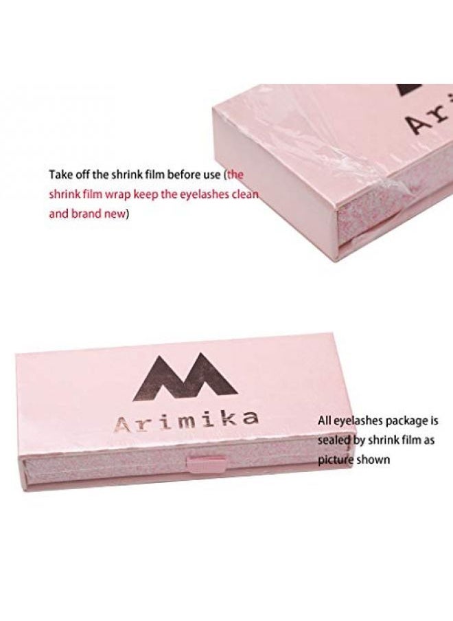 Arimika Clear Band Fluffy 3D Mink False Eyelashes- Round Wispy Natural Lashes with a Medium Dramatic Look