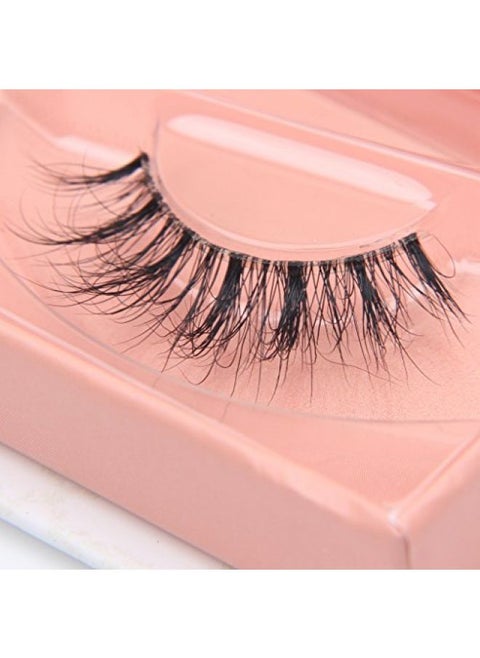 Arimika Clear Band Fluffy 3D Mink False Eyelashes- Round Wispy Natural Lashes with a Medium Dramatic Look
