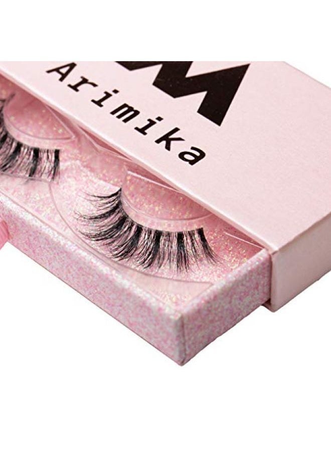 Arimika Clear Band Fluffy 3D Mink False Eyelashes- Round Wispy Natural Lashes with a Medium Dramatic Look