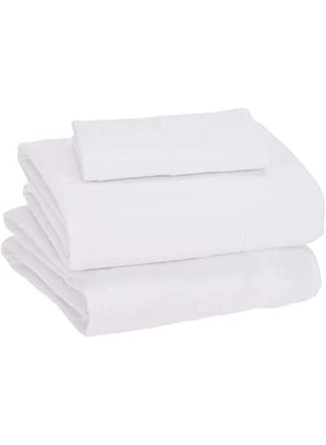 Sleepdown Sleepdown Jersey Kint King Size Sheets Set | T-Shirt Cotton Blend Extra Soft Breathable Jersey King Sheets | Stretchy Comfy All Season Jersey Sheets King Size | Deep Pocket King Sheet Set (White)  - Image 1