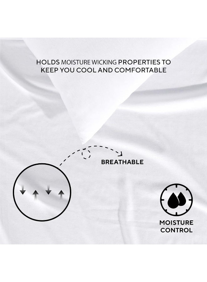 Sleepdown Sleepdown Jersey Kint King Size Sheets Set | T-Shirt Cotton Blend Extra Soft Breathable Jersey King Sheets | Stretchy Comfy All Season Jersey Sheets King Size | Deep Pocket King Sheet Set (White)  - Image 3