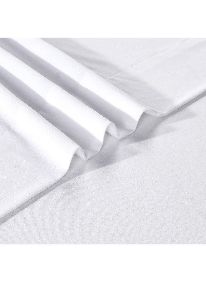 Sleepdown Sleepdown Jersey Kint King Size Sheets Set | T-Shirt Cotton Blend Extra Soft Breathable Jersey King Sheets | Stretchy Comfy All Season Jersey Sheets King Size | Deep Pocket King Sheet Set (White)  - Image 5