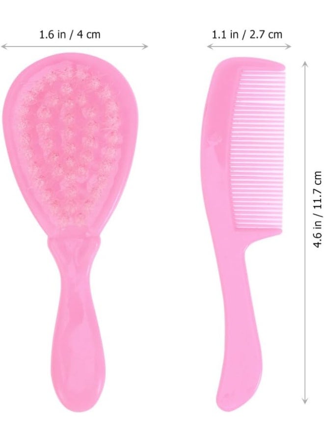 HEALLILY (Pink) - Baby Hair Brush and Comb Set for Newborn Scalp Grooming Product for Infant Toddler Kids - Image 4