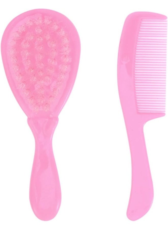 HEALLILY (Pink) - Baby Hair Brush and Comb Set for Newborn Scalp Grooming Product for Infant Toddler Kids - Image 1