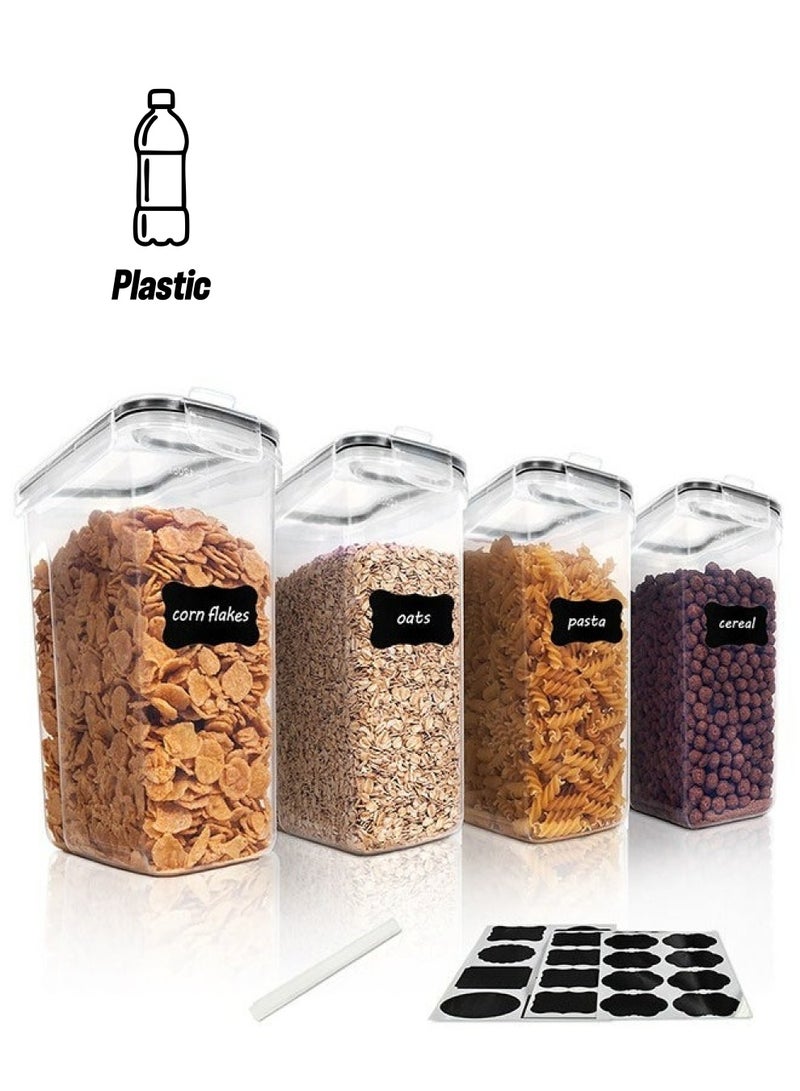 RollsTimi  4-Piece Rice And Grain Storage Box,Airtight Food Storage Tank,Clear - Image 1