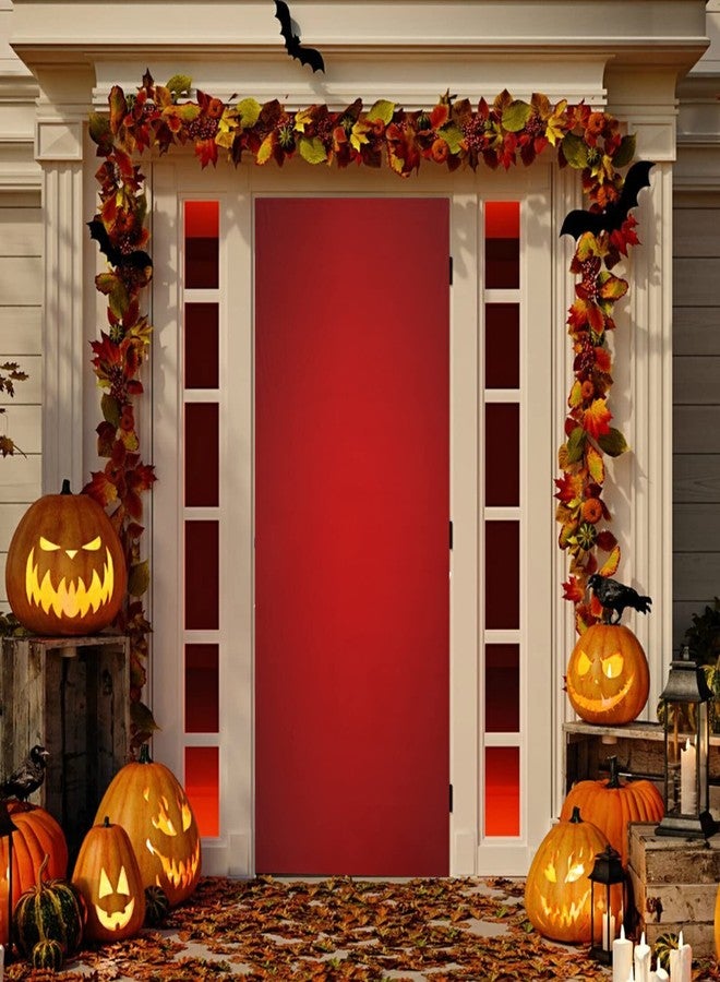 WELLDAY Red Solid Color Door Cover Christmas Front Door Cover Winter Holiday Front Door Banner Porch Sign for Home Party Decor Indoor Outdoor Decorations 35 x 79 Inch - Image 5