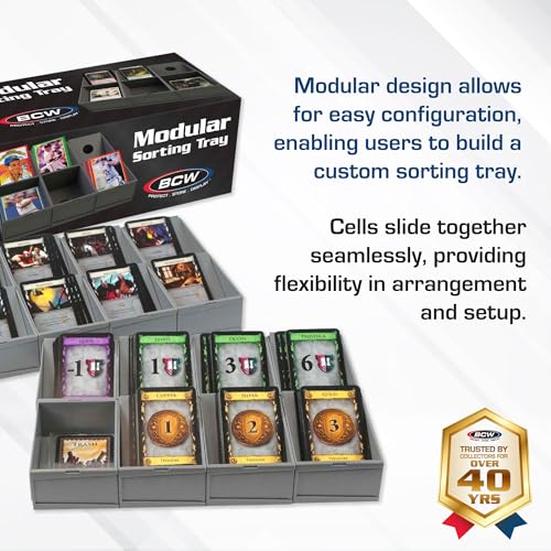 BCW Modular Card Sorting Tray 2ct Customizable Display and Storage Grid TCG Sorting Tray Ideal for Sports Cards Magic the Gathering Pokmon and More - Image 3