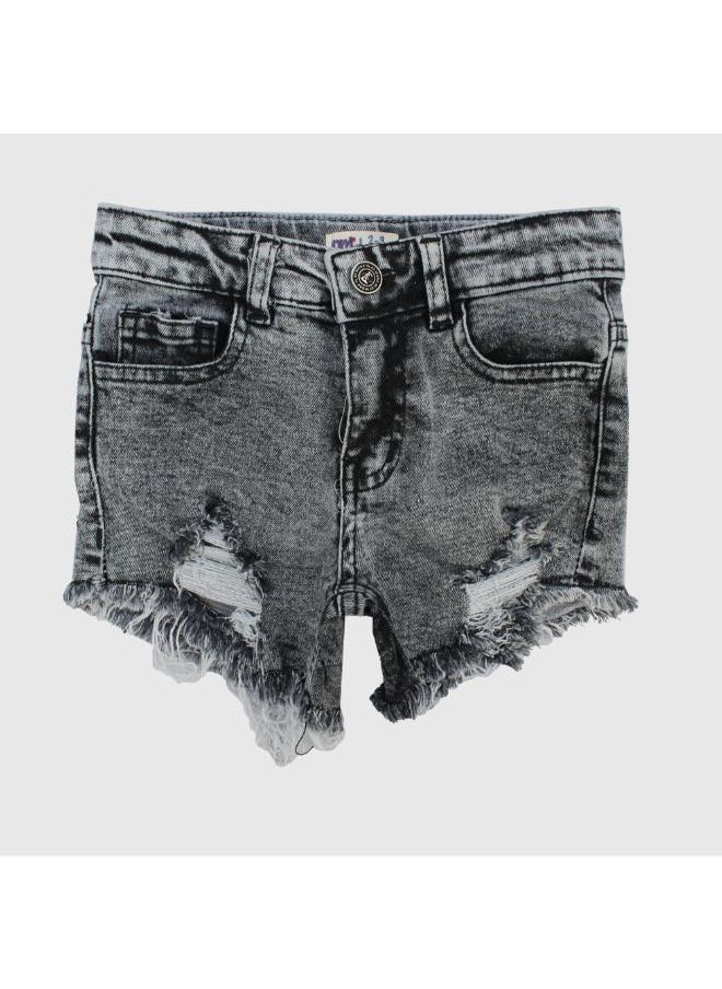 playmore - Black Ripped Jean Shorts - Image 1