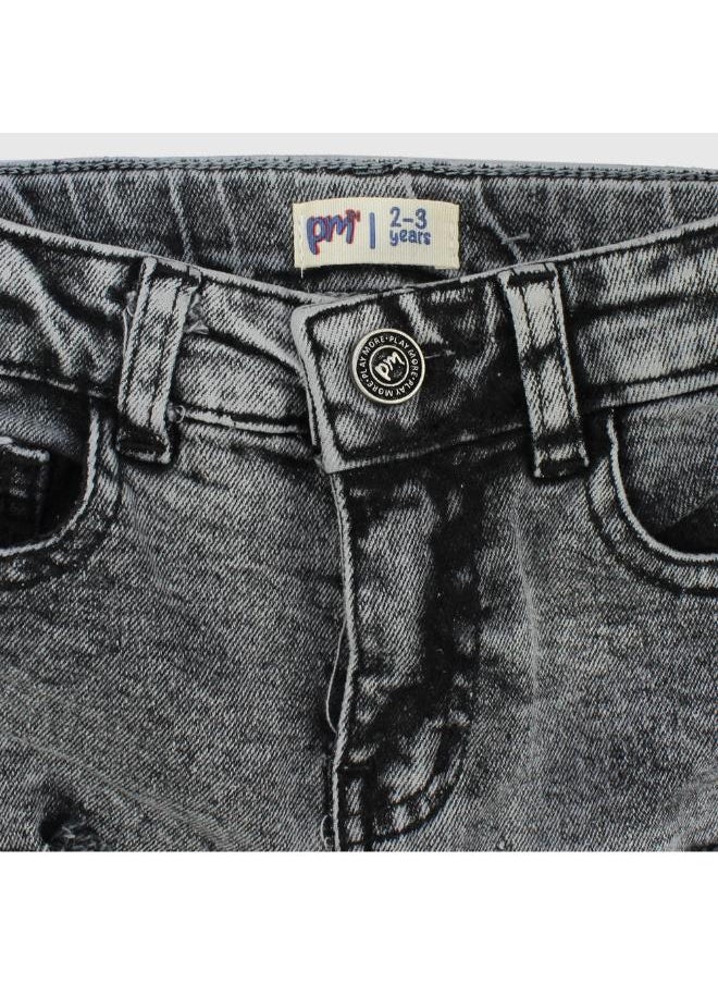 playmore - Black Ripped Jean Shorts - Image 1