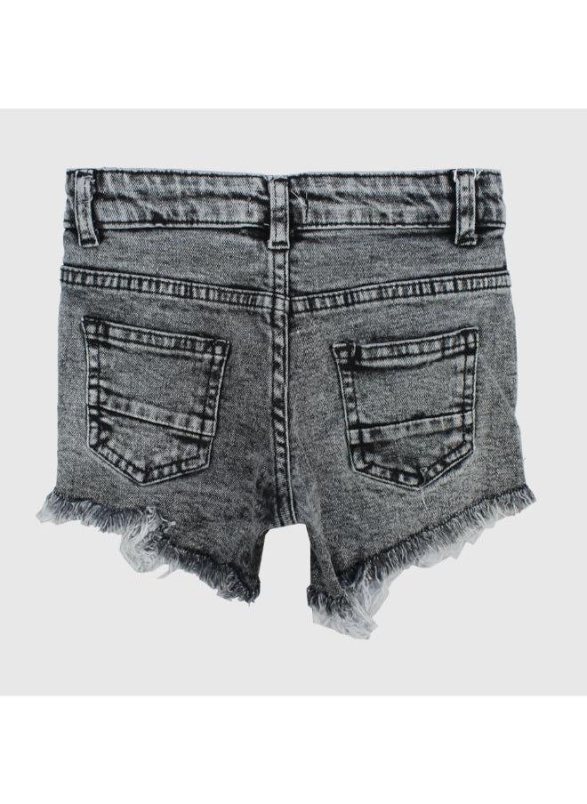 playmore - Black Ripped Jean Shorts - Image 1