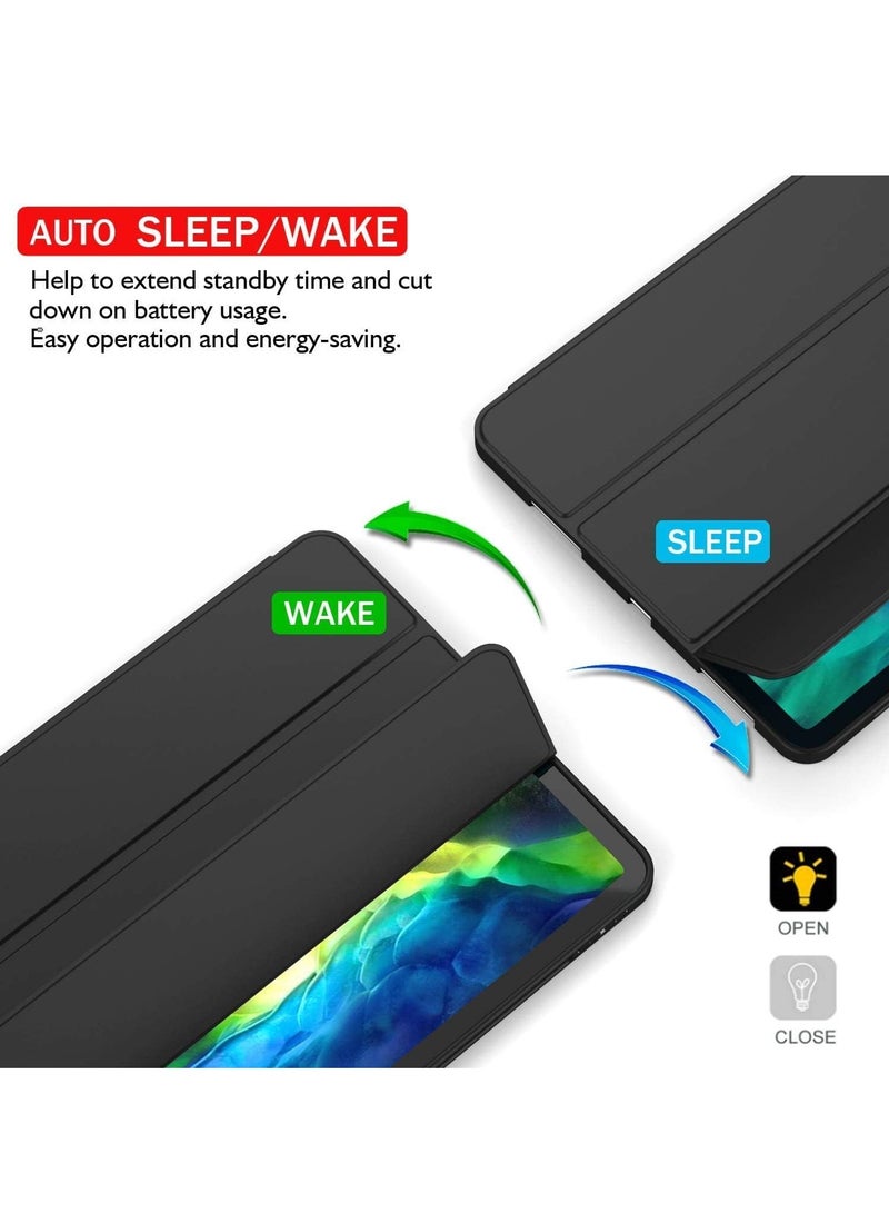 DUSALA iPad Pro 11 Inch Case (2022/2021/2020, 4th/3rd/2nd Generation), iPad Pro 11 Inch Cover, Built-in Pencil Holder, Flexible Back Cover, Tri Fold Stand, Auto Sleep/Wake, Rebound Magnetic Case, (Black) - Image 2