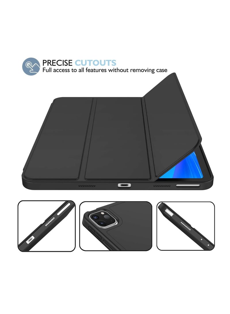 DUSALA iPad Pro 11 Inch Case (2022/2021/2020, 4th/3rd/2nd Generation), iPad Pro 11 Inch Cover, Built-in Pencil Holder, Flexible Back Cover, Tri Fold Stand, Auto Sleep/Wake, Rebound Magnetic Case, (Black) - Image 4