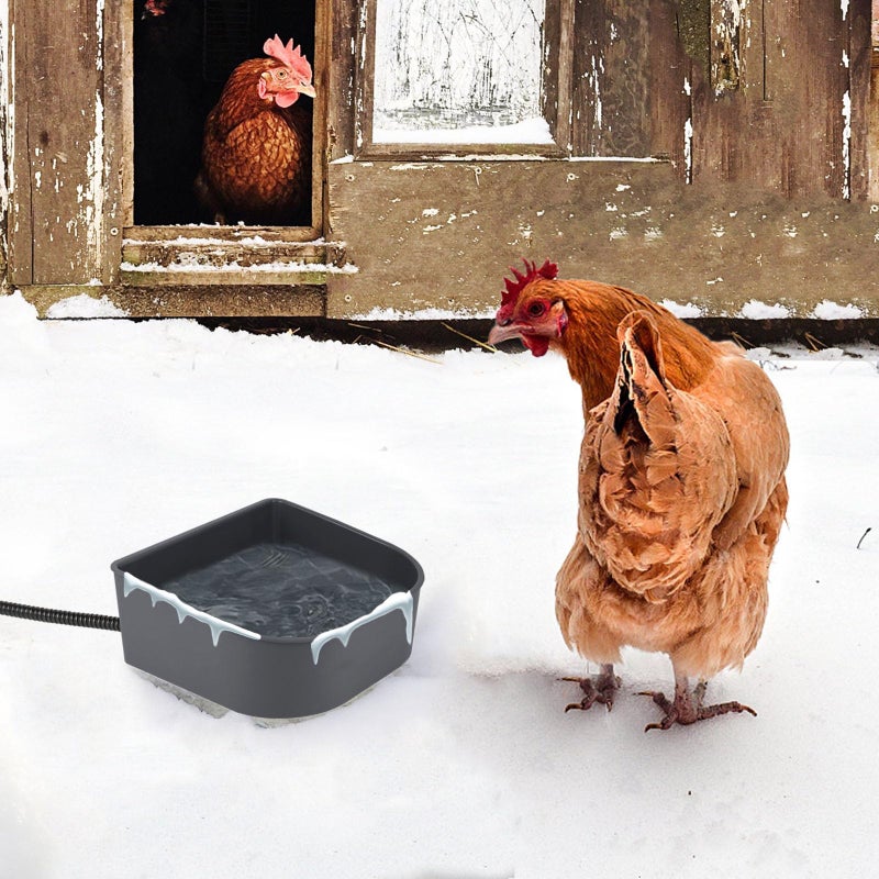 NAMSAN Small Heated Pet Bowl for Cats Rabbits, Outdoor and Indoor, 1 L Heated Water Bowl for Chicken Birds Ice Free, Thermal-Bowl for Dog Cage, Hanging Kennel Dish, Self-Assembly - Image 4