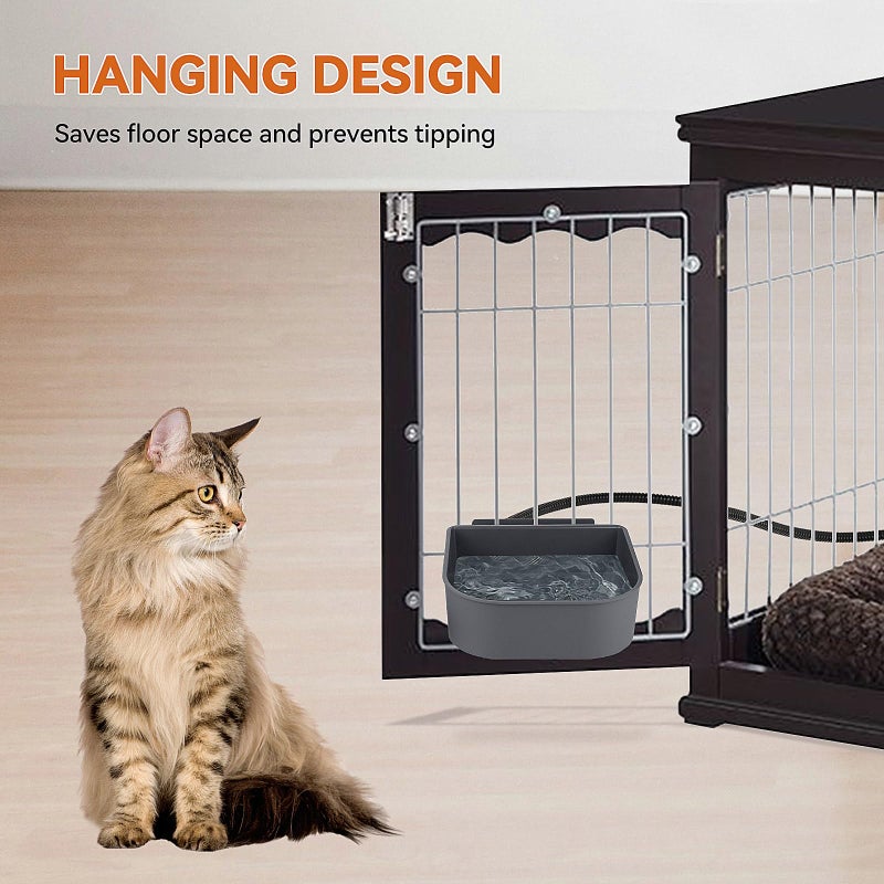 NAMSAN Small Heated Pet Bowl for Cats Rabbits, Outdoor and Indoor, 1 L Heated Water Bowl for Chicken Birds Ice Free, Thermal-Bowl for Dog Cage, Hanging Kennel Dish, Self-Assembly - Image 5