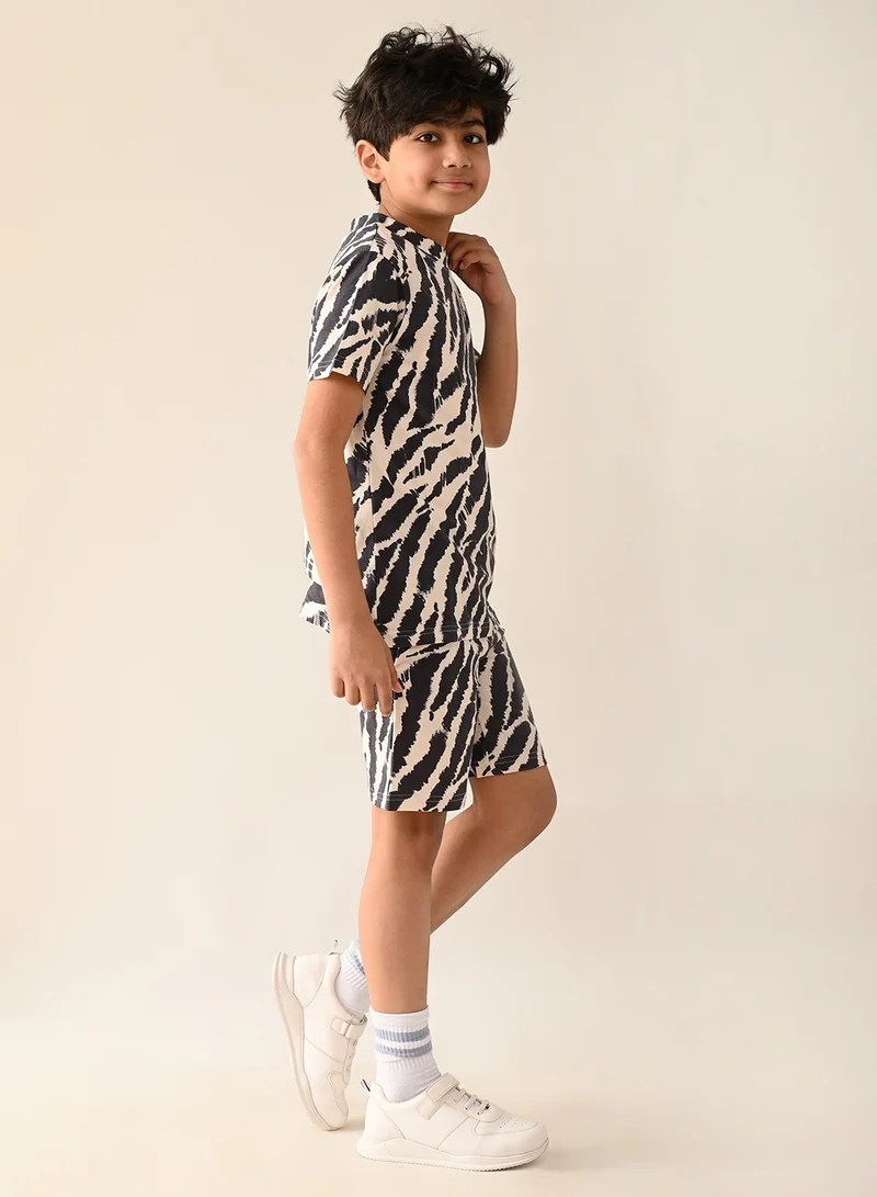 LILPICKS All Over Graphic Print T-shirt with Shorts Set