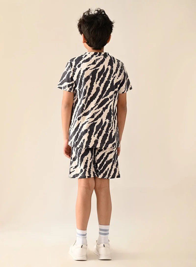 LILPICKS All Over Graphic Print T-shirt with Shorts Set
