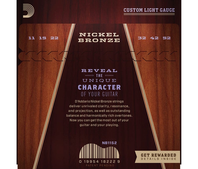 Daddario NB1152 Nickel Bronze Acoustic Guitar Strings Light - 11-52 - Image 2