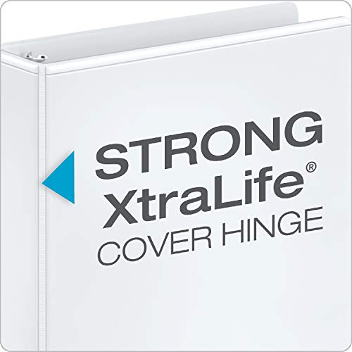 Cardinal Economy 3 Ring Binder, Binders for School and Office, Durable 3 Inch, Presentation View, White, Holds 625 Sheets, Nonstick, PVC Free, 2 Pack of Binders (79530) - Image 3