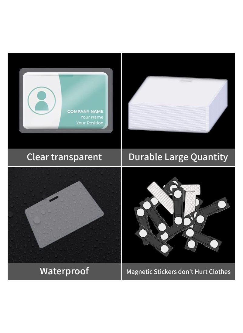 Excefore Clear Vinyl Magnetic Badge Holder 3”x2” Horizontal ID Card Name Tag Waterproof Magnet Name Tags Clear Name Badge Magnets Holder Reusable Waterproof for Teachers Doctors Nurses (25 Pack)  - Image 4