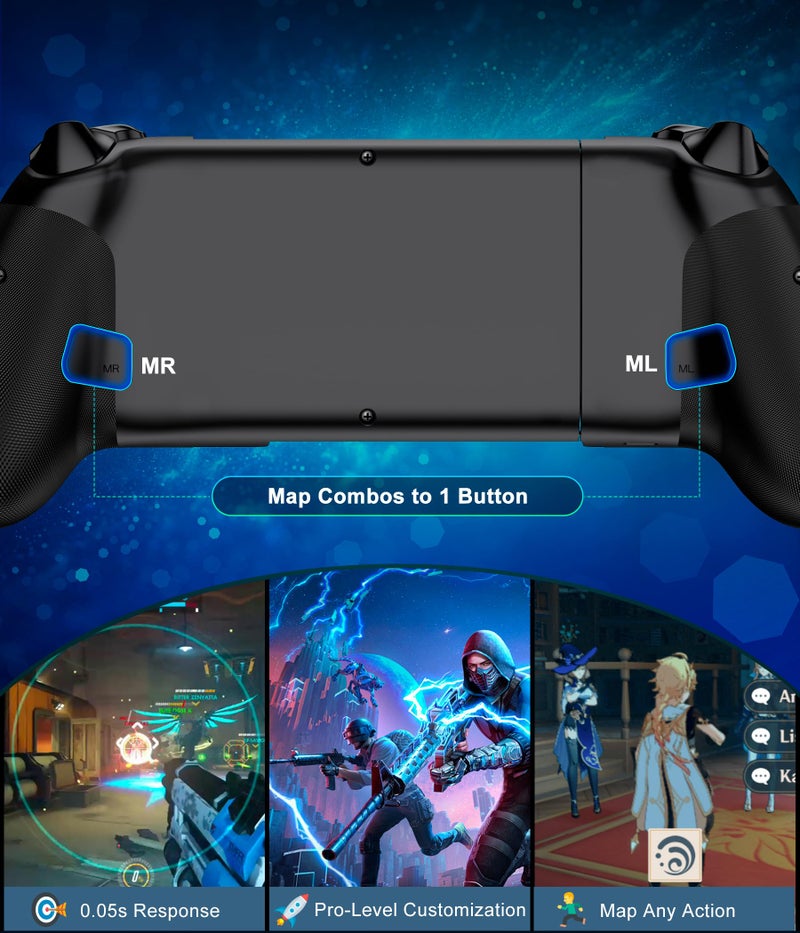 Mocagen Mobile Gaming Controller, MC2 Phone Controller for iPhone/Android/Switch/Oled/Switch 2 with Programmable/Hall Effect Joysticks & Analog Triggers/RGB Light - Image 2