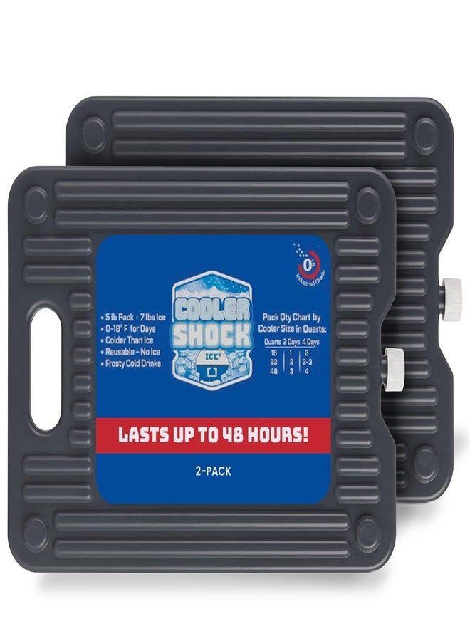 Cooler Shock Ice Packs for Cooler - 2 Reusable, Long Lasting, Cold Freezer Packs for Coolers, Lunch Bags & Totes to Keep Food Fresh - Gray - Image 1