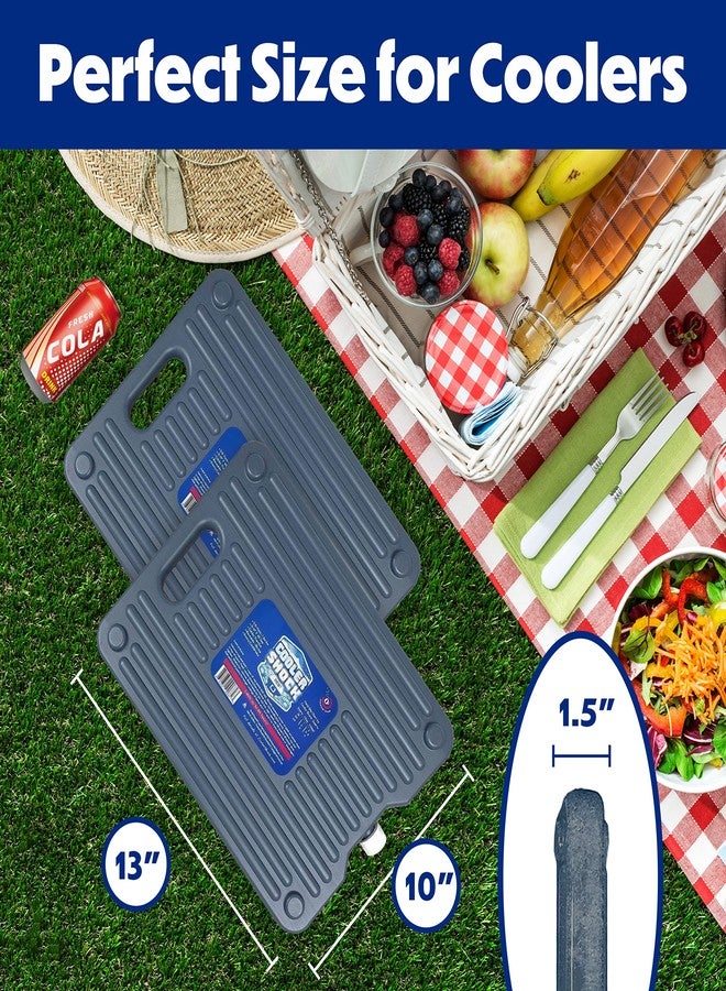 Cooler Shock Ice Packs for Cooler - 2 Reusable, Long Lasting, Cold Freezer Packs for Coolers, Lunch Bags & Totes to Keep Food Fresh - Gray - Image 3