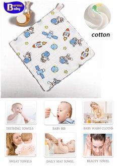 Berma Baby Baby  Washcloths Newborn Face Towel - Baby Muslin Burp Cloths 1Pack Soft Absorbent Natural Cotton Wash Towel 25*25CM Baby Bath Towels Wipes Baby Registry as Shower Muslin 6 Layers Cotton Soft Baby Face Towel Handkerchief Bathing Feeding Face Washcloth  - Image 1