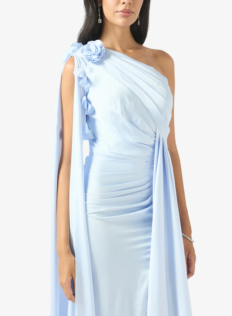 Akadia Fashion  One Shoulder Flower Detail Dress for Women | Best Price UAE