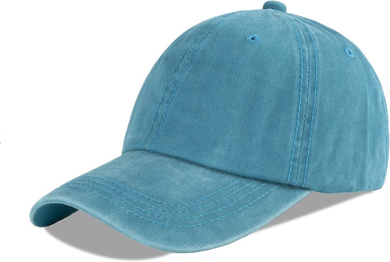 LANGZHEN Unisex Baseball Cap 100% Cotton Fits Men Women Washed Denim Adjustable Dad Hat - Image 1