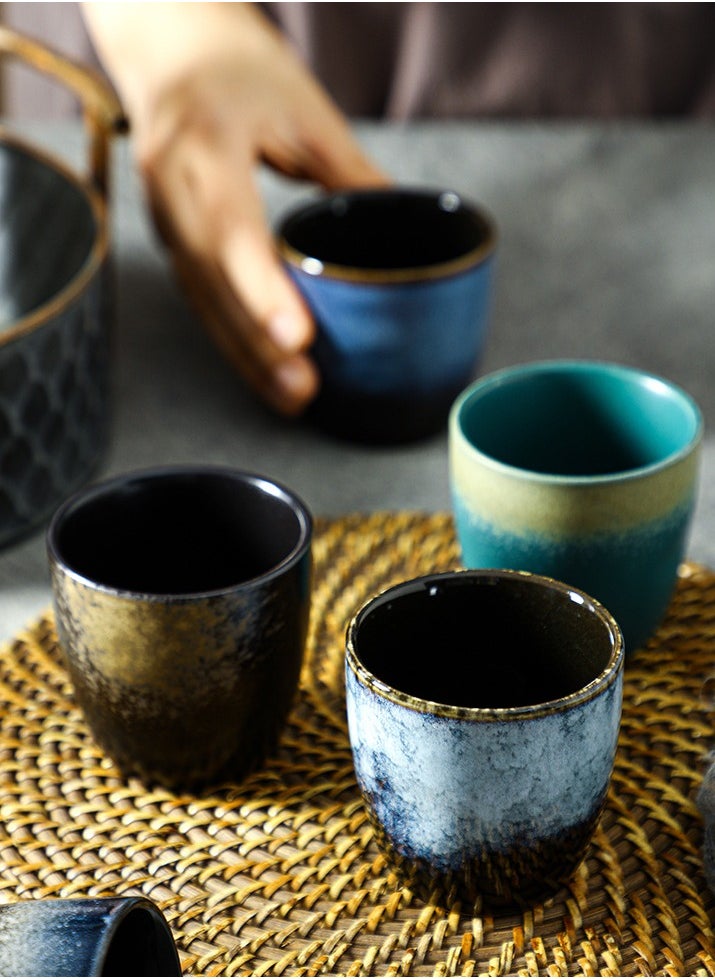 Joshberg Set Of 5 Espresso Coffee Cup Ceramic Teacup Porcelain Tea Cup Set Multicolour 150ml  - Image 3