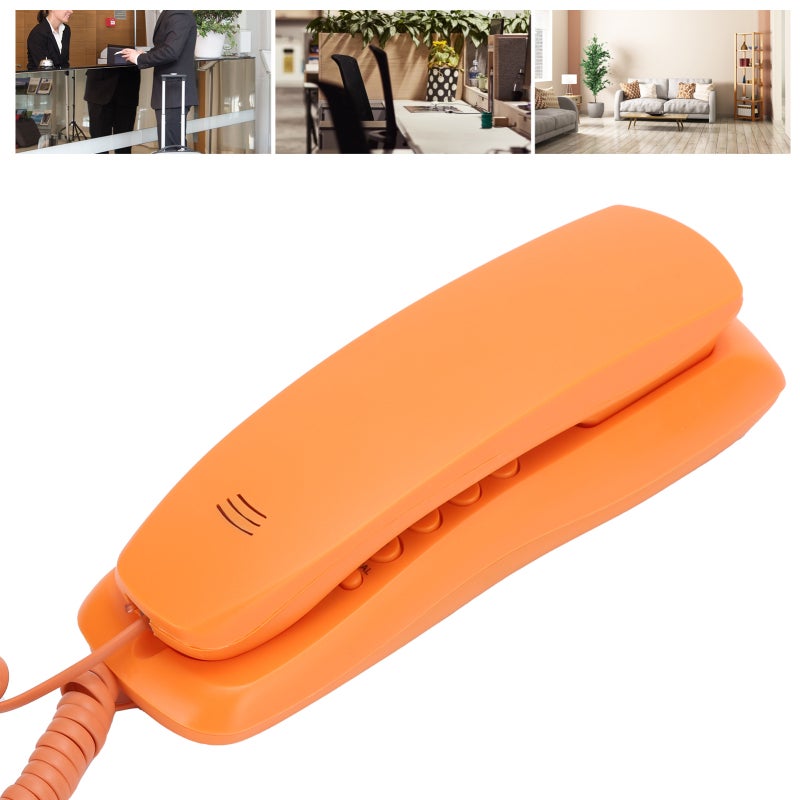 Corded Desk Phone: ABS Material Lightweight Body - Exquisite Workmanship Decorative Design Single Line Landline for Home Office Hotel Seniors With Limited Mobility - Image 3