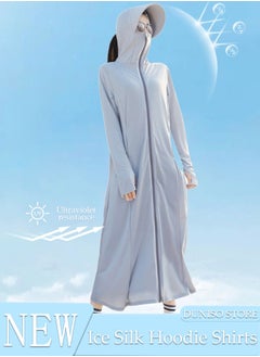 DUNISO Lightweight Sun Protection Clothing For Women, UPF 50+ Long Sleeve Sun Protection Hoodie Shirt With Pockets, Long Sleeve Ice Silk Hoodie Shirts for Outdoor Climbing Hiking  - Image 1
