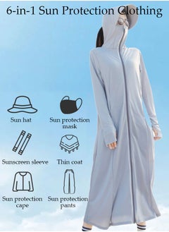 DUNISO Lightweight Sun Protection Clothing For Women, UPF 50+ Long Sleeve Sun Protection Hoodie Shirt With Pockets, Long Sleeve Ice Silk Hoodie Shirts for Outdoor Climbing Hiking  - Image 4