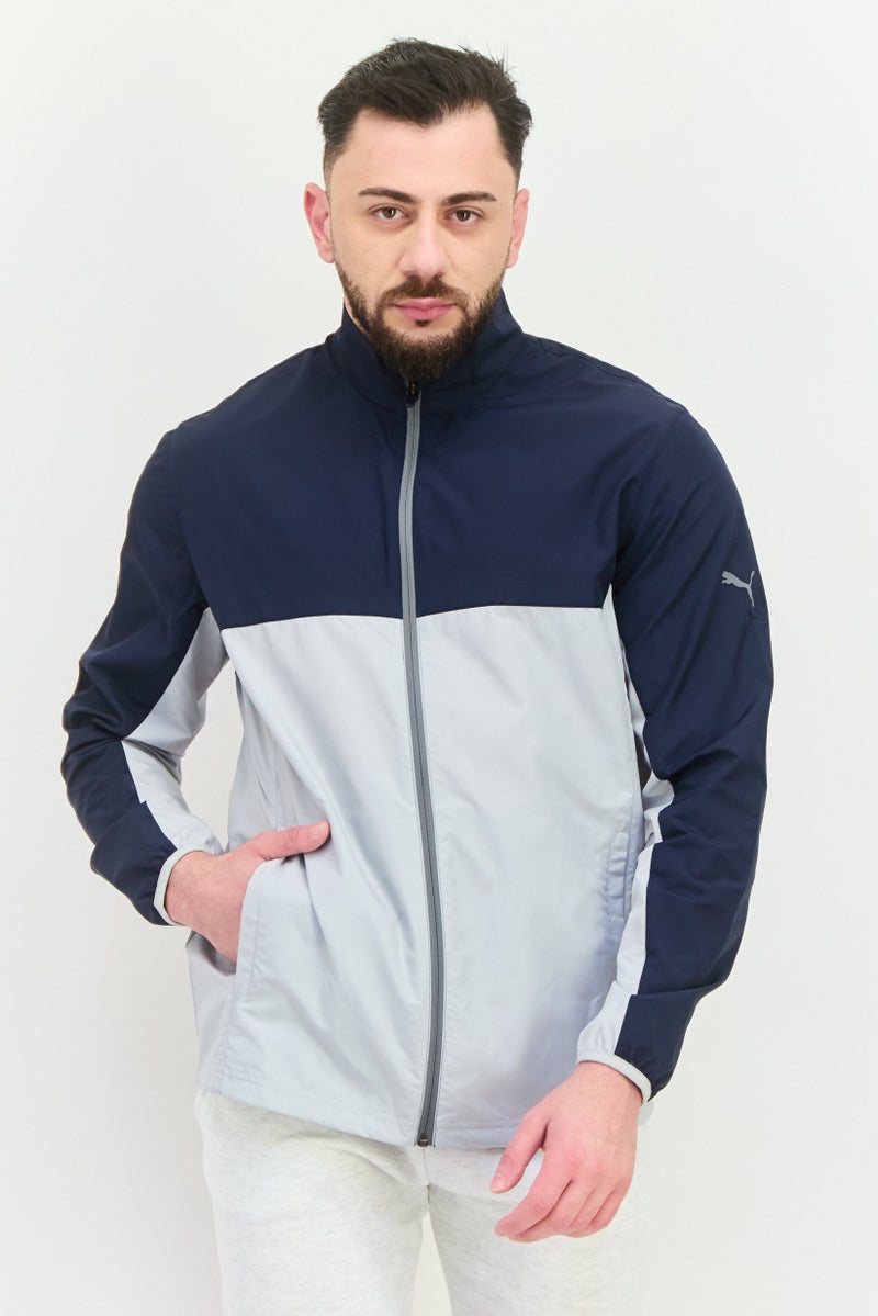 PUMA جاكيت رياضي للرجال بملاءمة شعار العلامة التجارية في الهواء الطلق، متعدد الألوان - Image 1