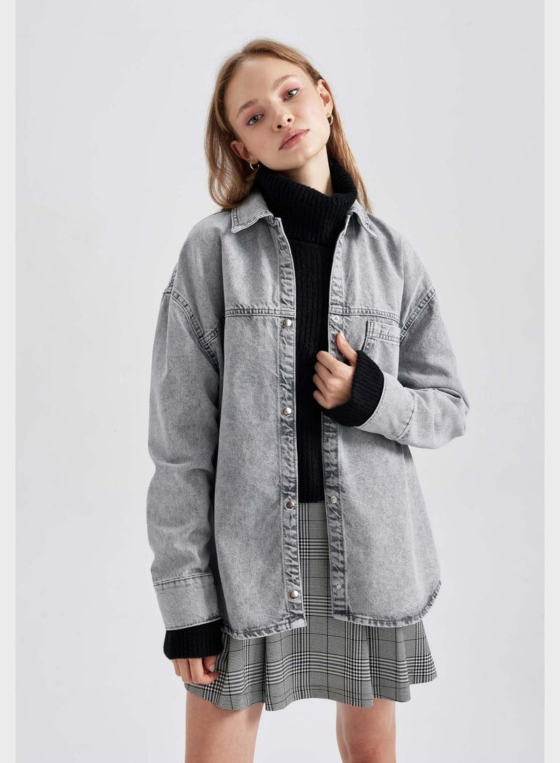 DeFacto Button Detail Denim Jacket - Image 1