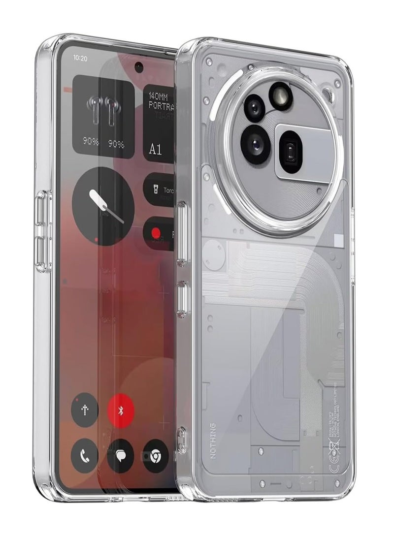 Case Compatible with Nothing Phone 3a Pro, Ultra Thin Phone Case, Anti-Scratch, Transparent Soft TPU + Hard PC, Cover Compatible with Nothing Phone 3a Pro.(Transparent) - Image 1