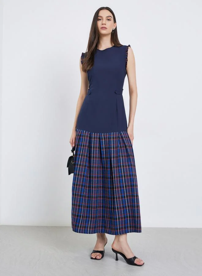 Take Two Take Two Checked Sleeveless Maxi Dress