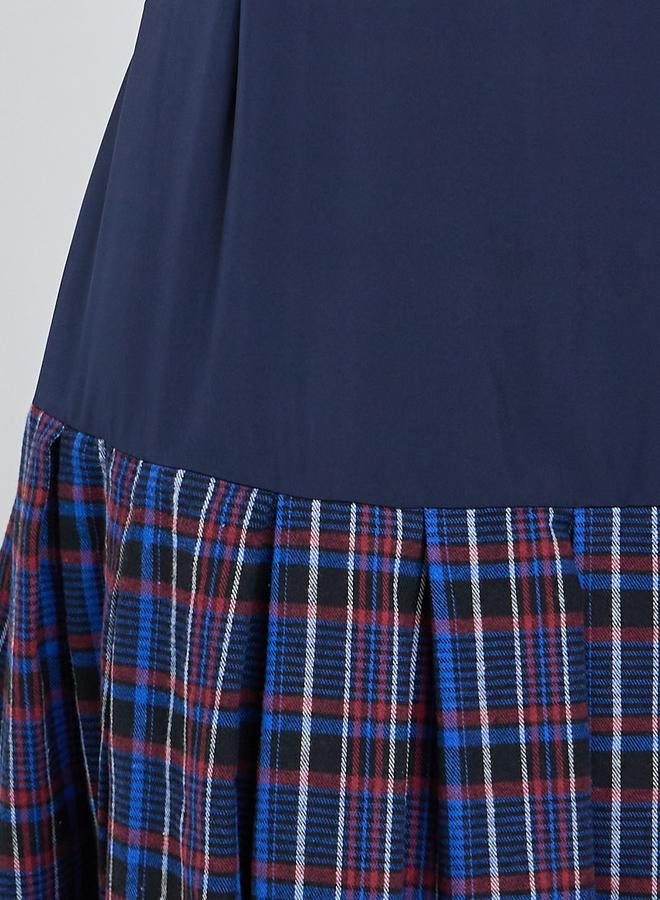 تايك تو فستان طويل بطبعة مربعات بدون أكمام - Image 4