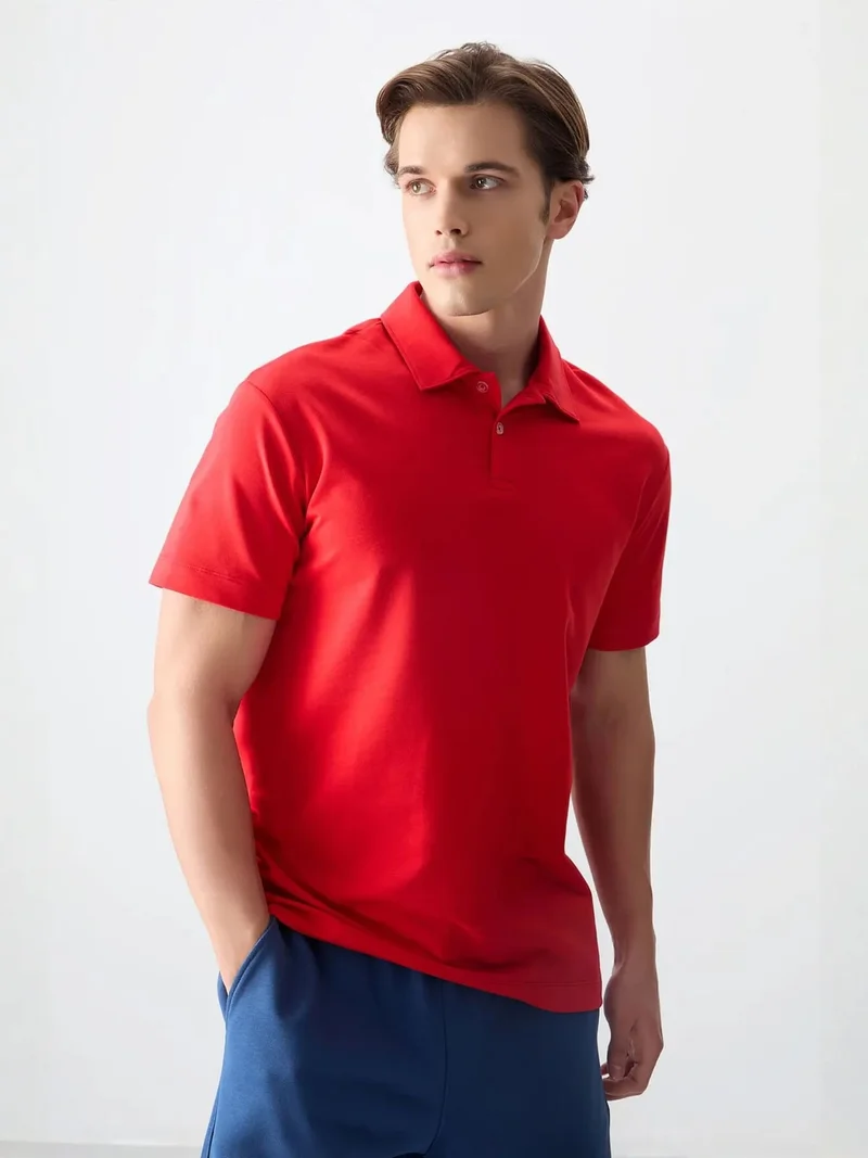 تومي لايف TOMMY Oversized Polo Collar T-Shirt